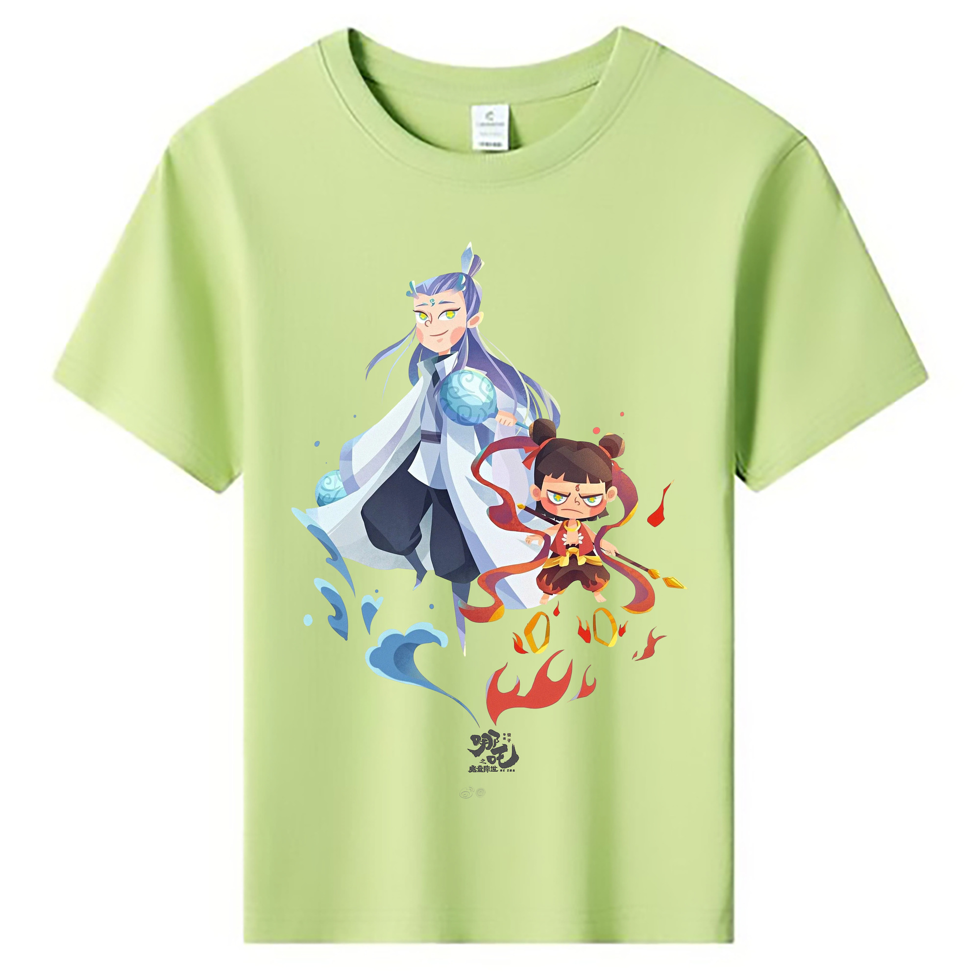 （画像用） Ne Zha 2 ナタ 魔童の大暴れ 綿100％キッズTシャツ（フロントプリント）